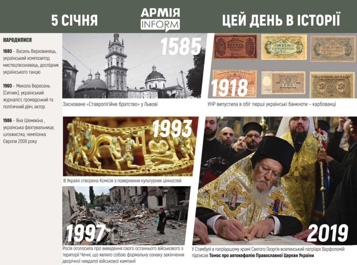 5 січня. Цей день в історії