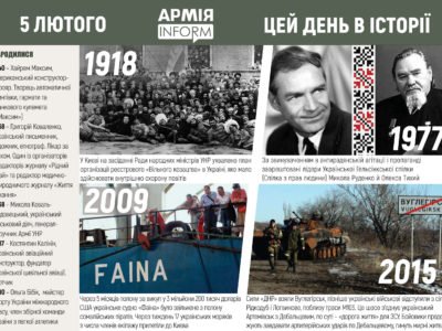 05 лютого. Цей день в історії