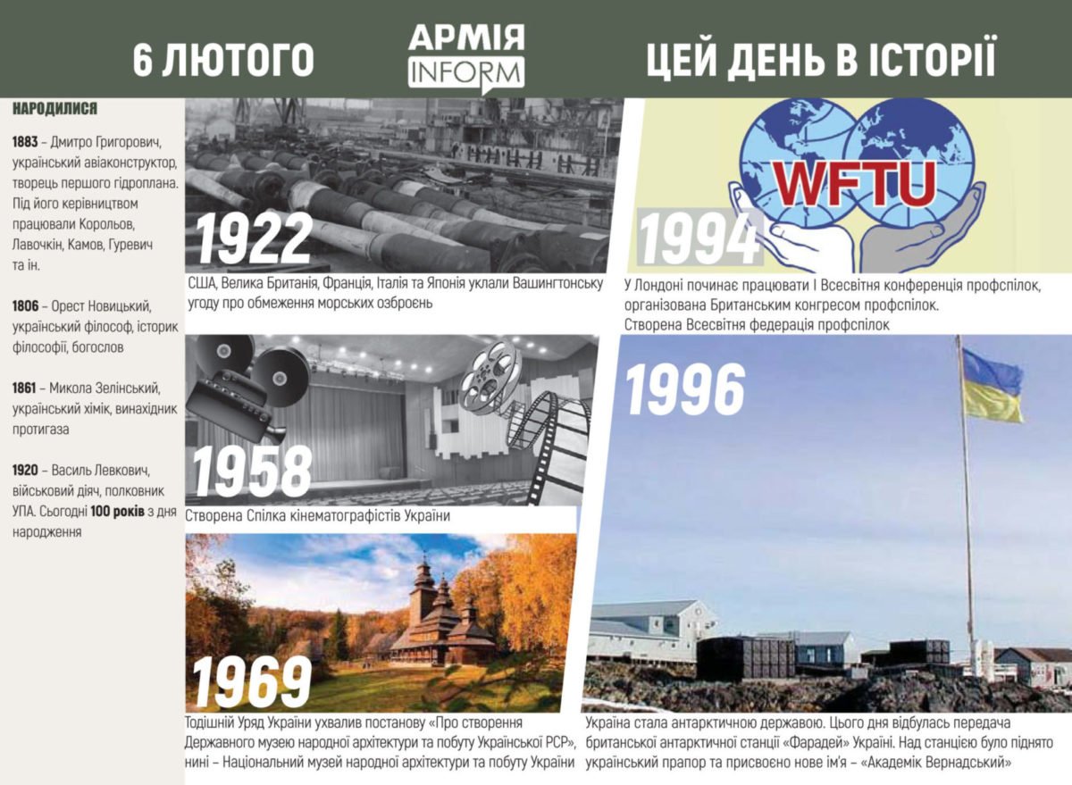 06 лютого. Цей день в історії