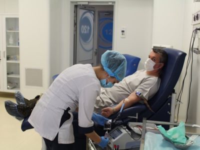 Українські військовослужбовці здали кров для дитячої лікарні «Охматдит»  