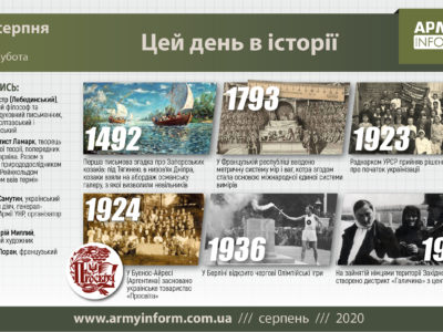 1 серпня. Цей день в історії