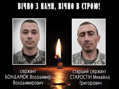 Внаслідок ворожого обстрілу в районі ООС загинули морські піхотинці Володимир Бондарюк та Михайло Старостін  
