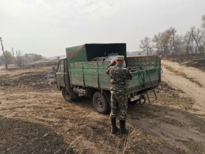 Ветерани АТО долучилися до боротьби з лісовими пожежами на Луганщині