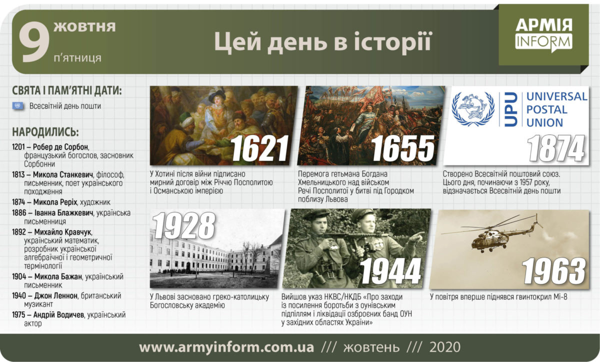 9 жовтня. Цей день в історії