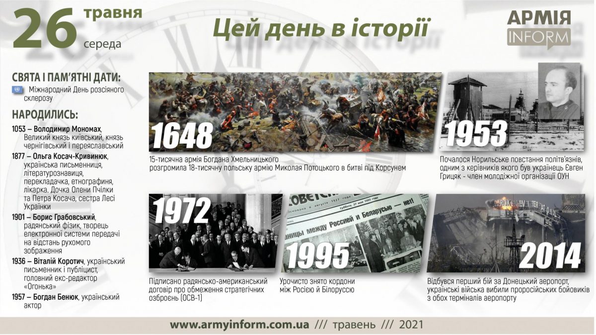26 травня. Цей день в історії