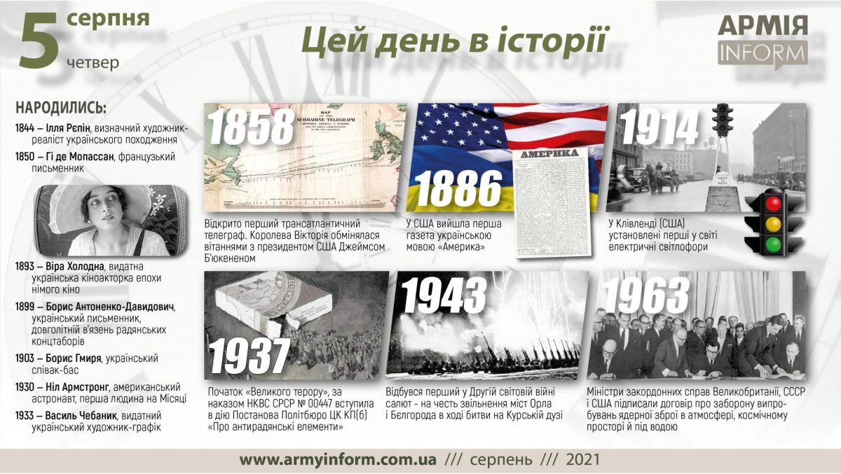 5 серпня. Цей день в історії