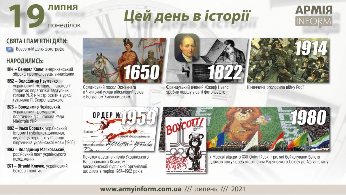 19 липня. Цей день в історії