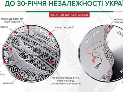 «До 30-річчя Незалежності України» вводиться в обіг пам’ятна монета  