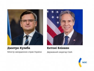 Дмитро Кулеба та Ентоні Блінкен обговорили подальші кроки для стримування агресивних намірів Росії