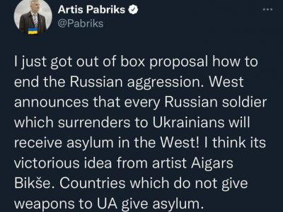 У Міністра оборони Латвії є цікава ідея для росіян: полон як шанс на еміграцію  