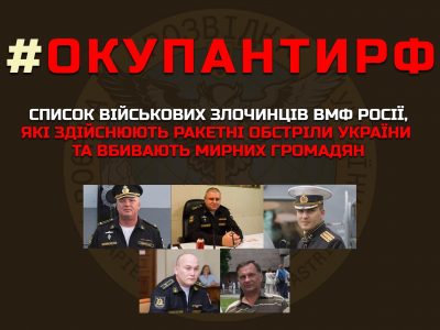 Українська розвідка оприлюднила список військових злочинців РФ і зрадників нашої держави, які обстрілюють ракетами міста  