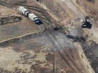 Знищено колону ворожої техніки  