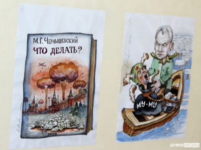 У Вінниці відкрилась виставка політичної карикатури «Перемагати потрібно, посміхаючись ворогу в очі!»  