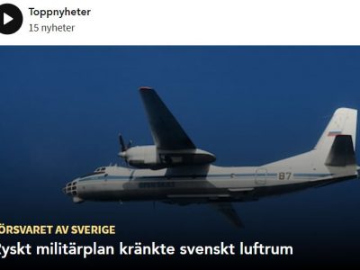 Військовий літак рф порушив повітряний простір Швеції  