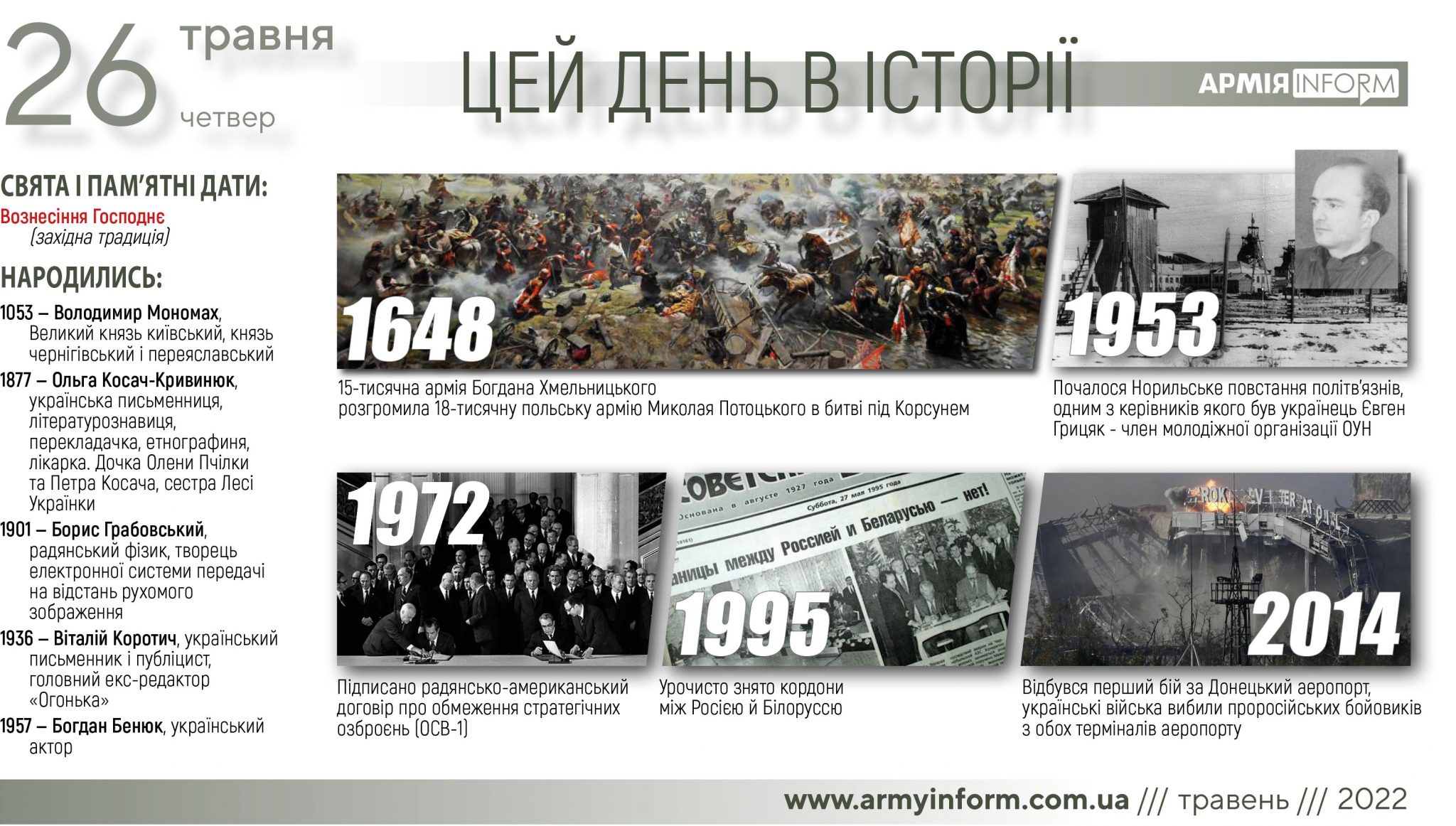 26 травня. Цей день в історії