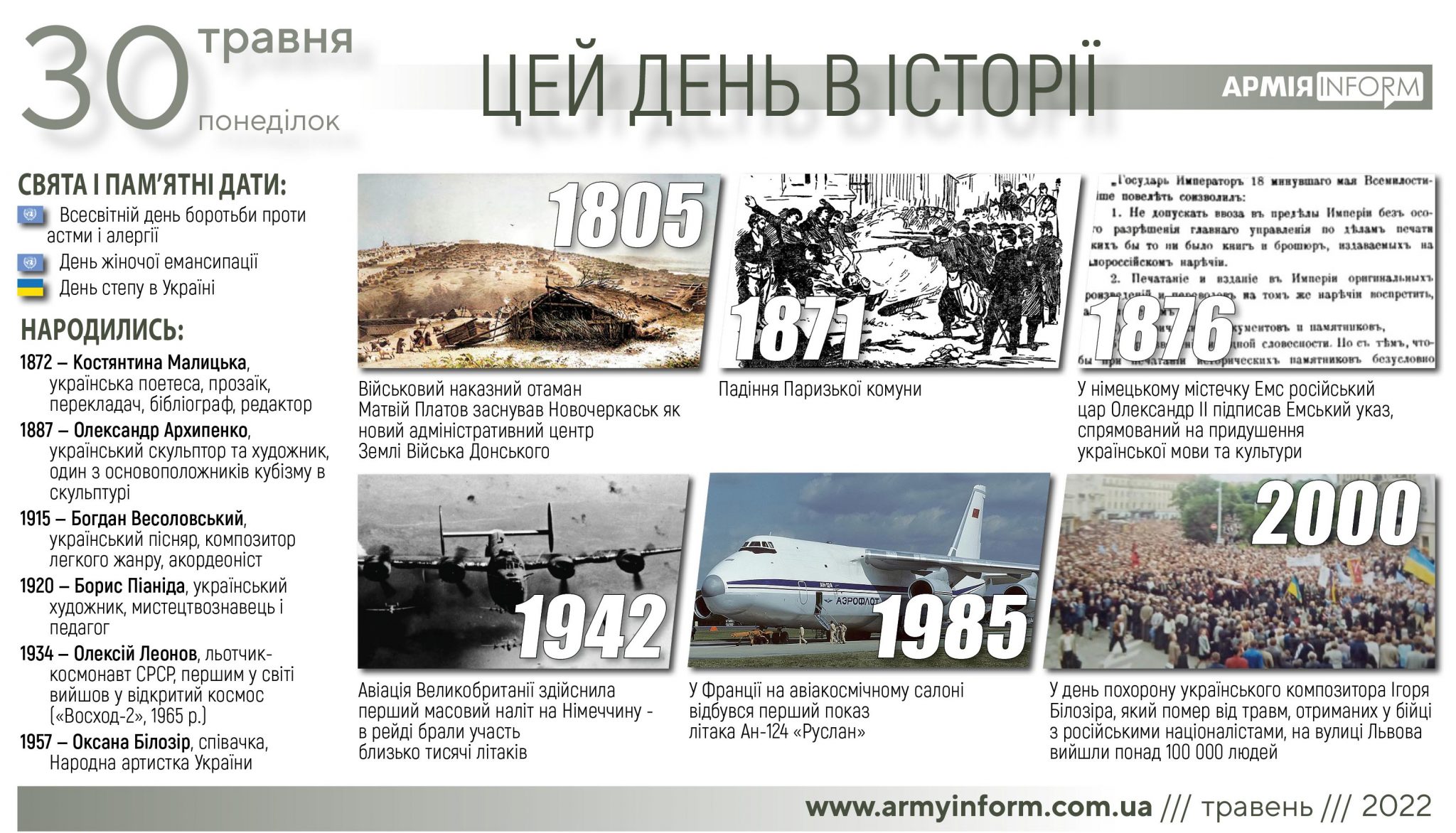 30 травня. Цей день в історії