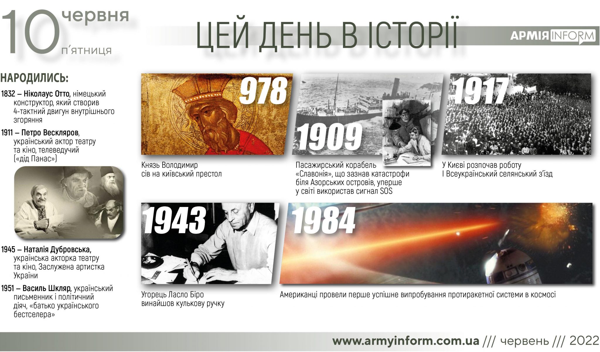 10 червня. Цей день в історії