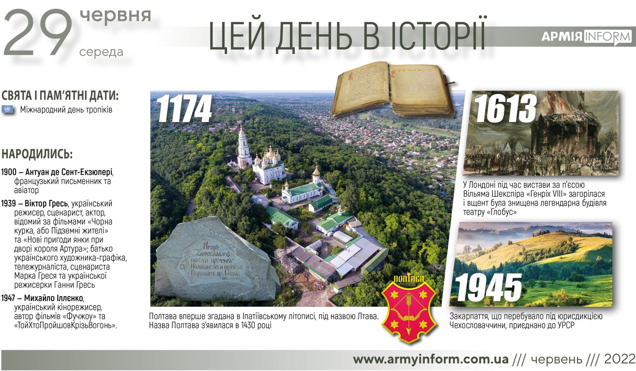 29 червня. Цей день в історії