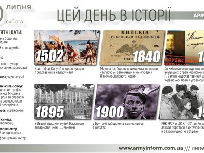 30 липня. Цей день в історії