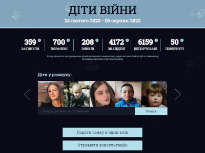 В Україні запустили платформу з пошуку зниклих безвісти та депортованих дітей  