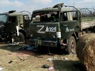 У Сватовому знищено близько 5 вантажних автомобілів з боєкомплектом противника