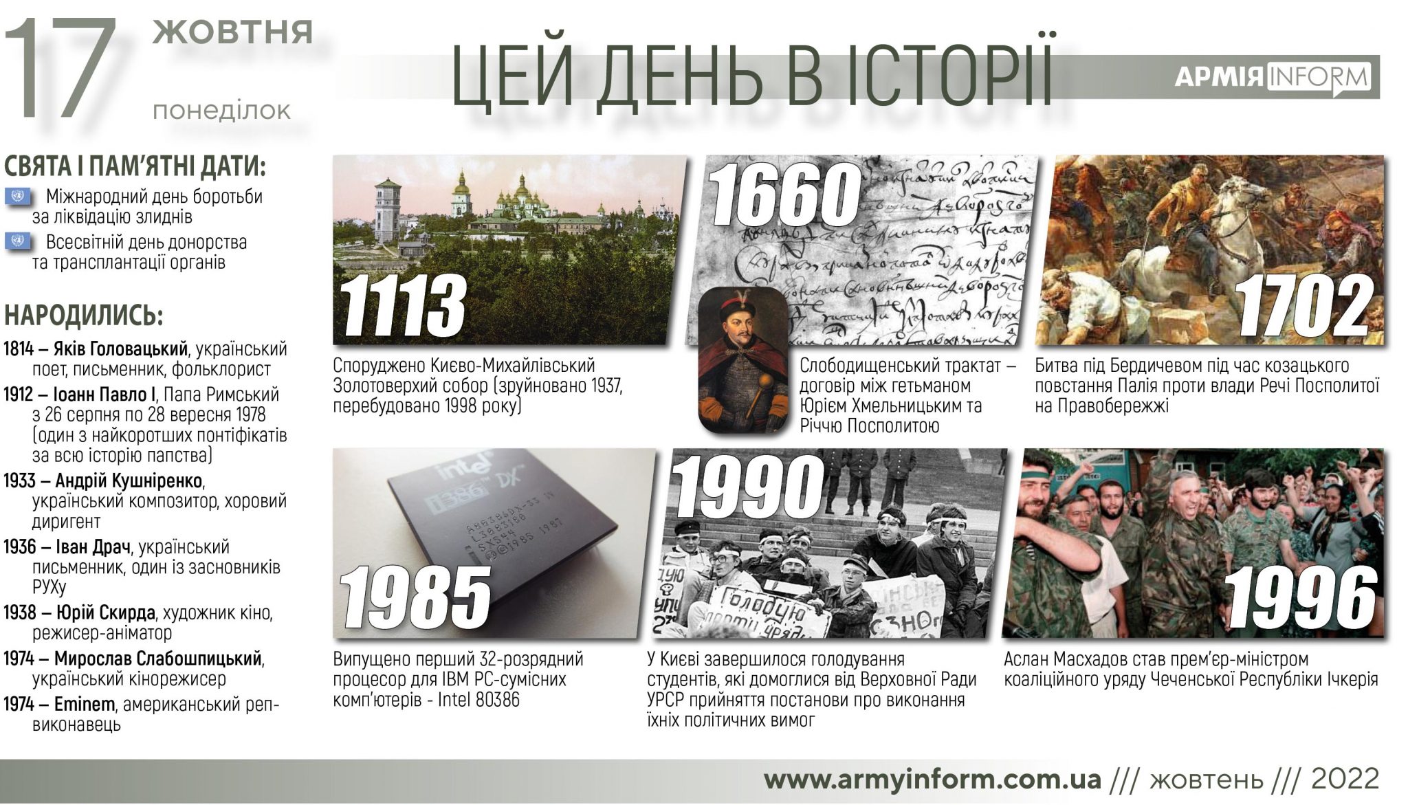 17 жовтня. Цей день в історії