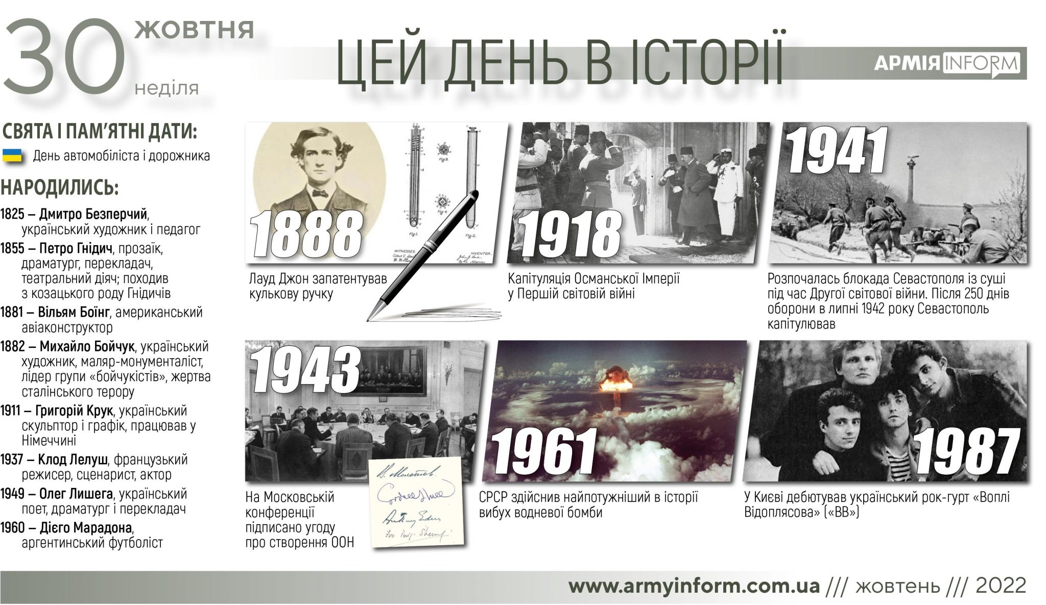 30 жовтня. Цей день в історії