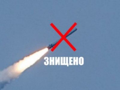 На Дніпропетровщині збито три ворожі ракети силами української ППО  