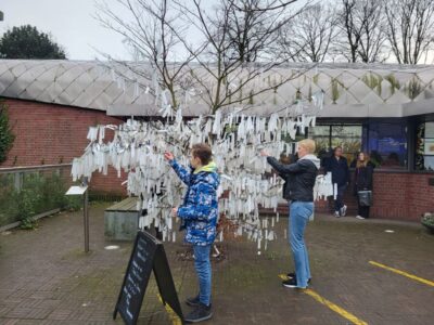 Тисячі українців залишили свої записки на дереві побажань у дворі Міжнародного суду в Гаазі  