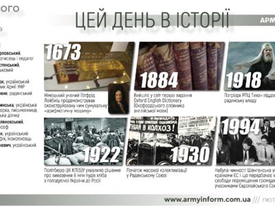 1 лютого. Цей день в історії  