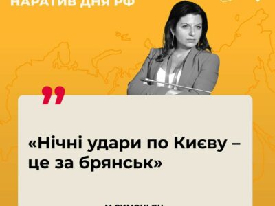 ЦПД інформує про основний наратив, що сьогодні просувають росЗМІ  
