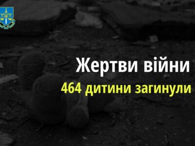 Внаслідок збройної агресії рф загинуло 464 українські дитини  