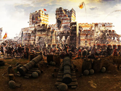 Облога Константинополя 1453 року — перша масштабна битва порохової артилерії  