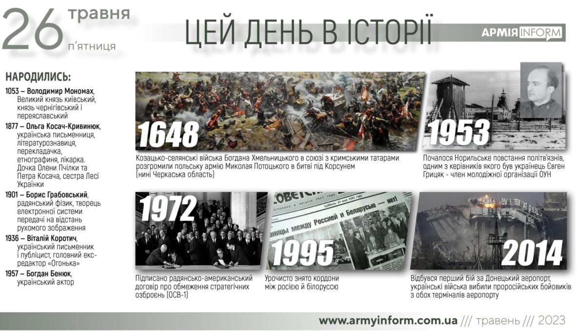 26 травня. Цей день в історії