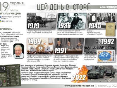 19 серпня. Цей день в історії  