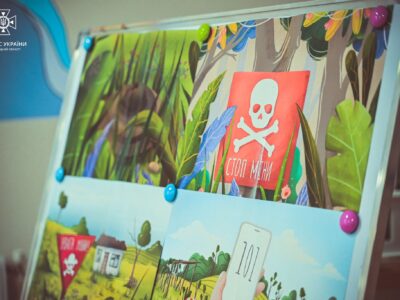 Маленьких українців навчають правил безпечної поведінки, щоби вберегти їх від ворожих мін і розтяжок  