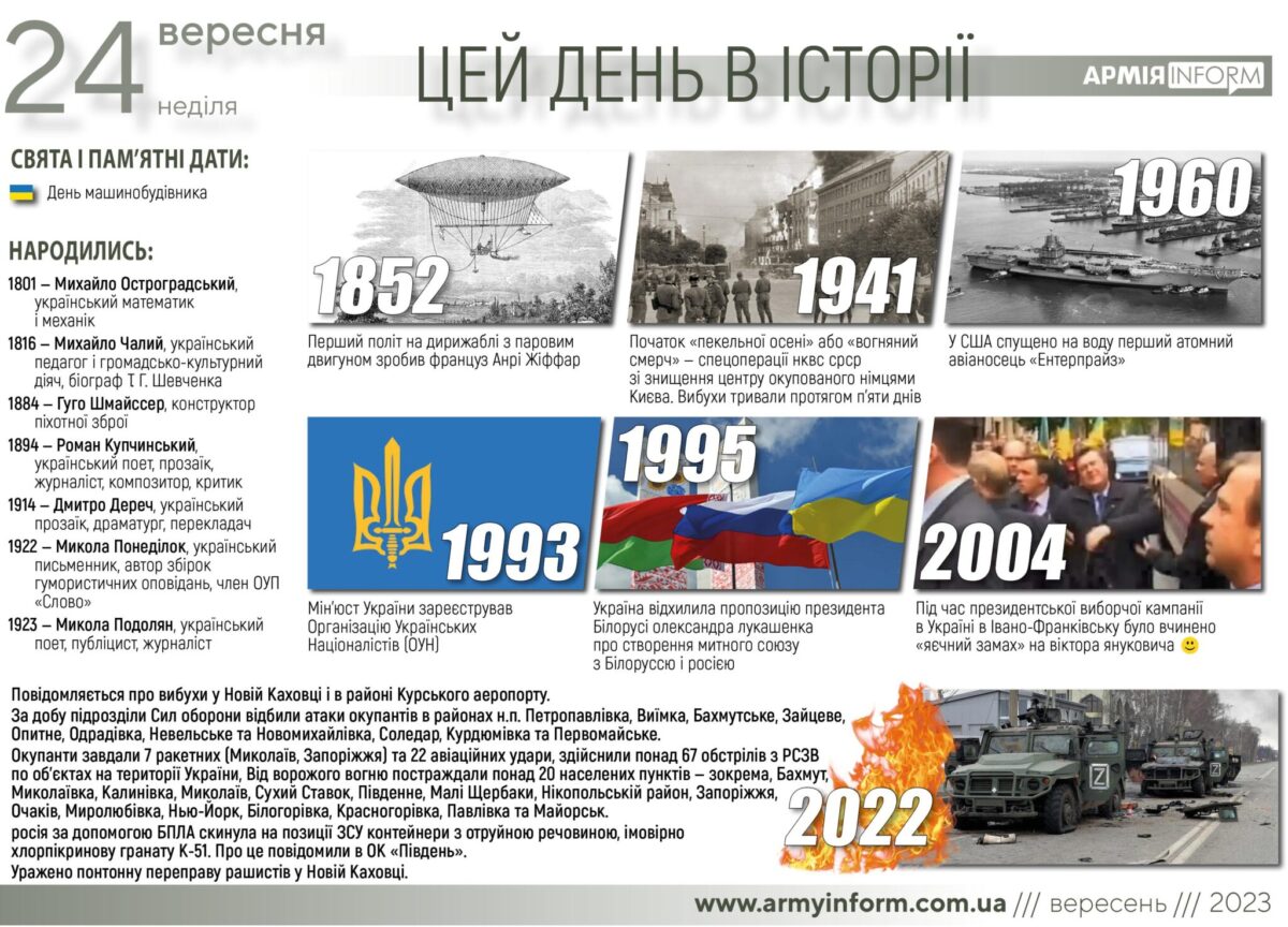 24 вересня. Цей день в історії