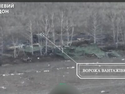 На Харківщині наші воїни дроном підірвали ворожу вантажівку
