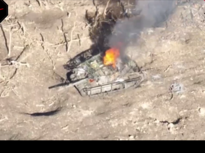 Сили оборони спалили ворожий танк з «мангалом»  