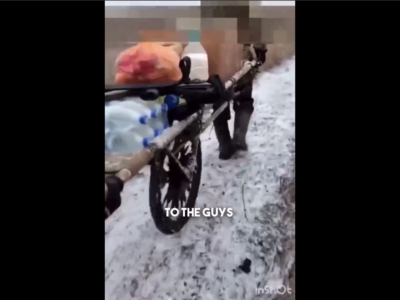 «Туда вєзьом прадукти, а назад пацанов. В пакєтах» — росіяни показали диво логістики на моноколесі   