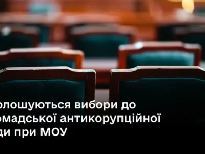 Оголошуються вибори до Громадської антикорупційної ради при МОУ