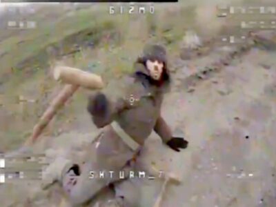 «Тактична милиця» стала останньою надією кульгавого окупанта на порятунок від FPV-дрона  