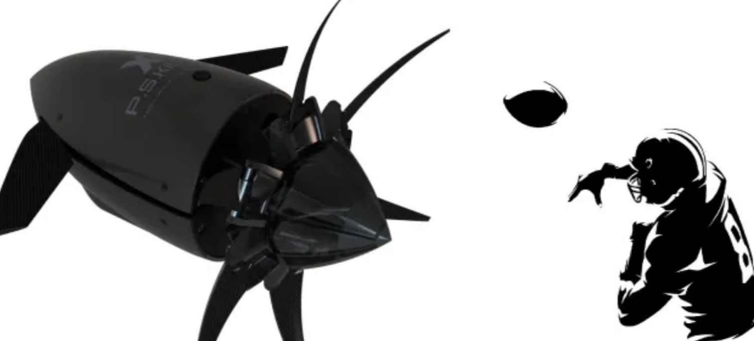 Легкий безпілотний літальний апарат PS Killer (PSK) схожий на м’яч для гри в американський футбол або регбі. Візуалізація XDOWN