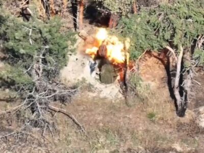 Українські дрони «розібрали» позицію ворожого розрахунку Д-30  