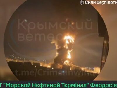 Найбільший у Криму — «Мадяр» показав наслідки удару по морському нафтовому терміналу у Феодосії  