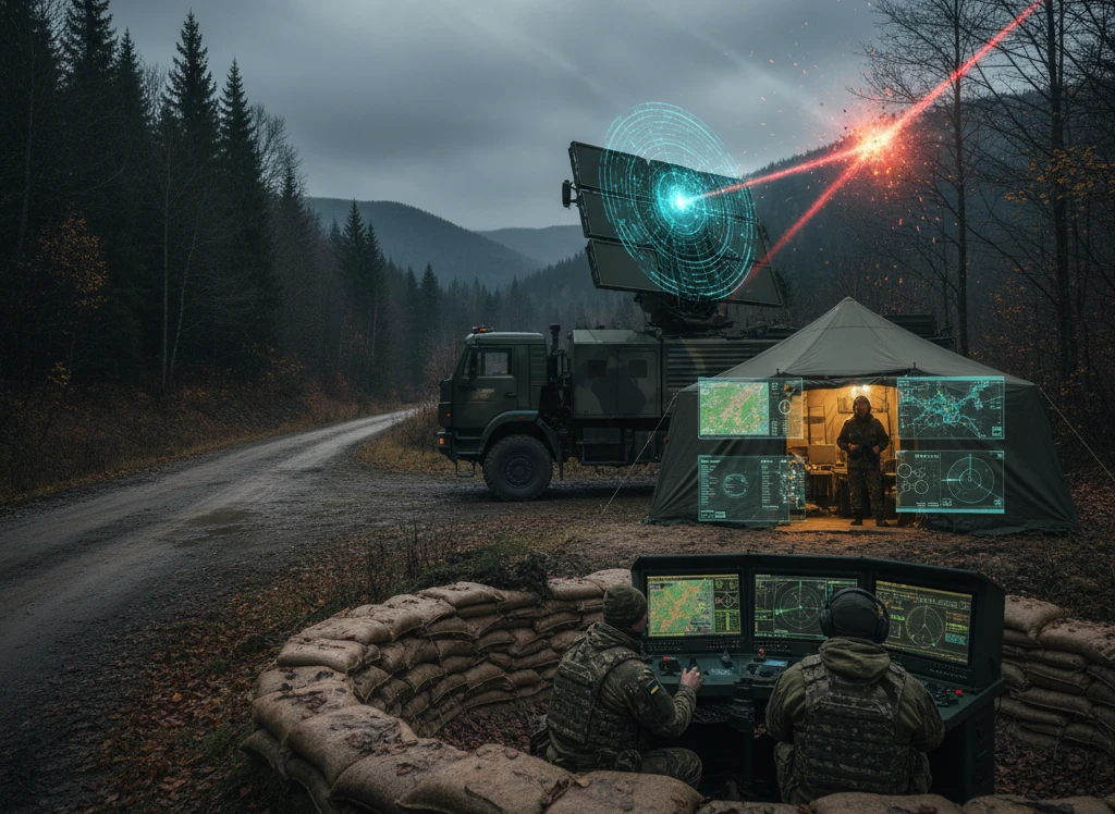 РЕБ проти КАБів: постійне змагання на полі бою. Візуалізація створена із виористанням елементів ШІ