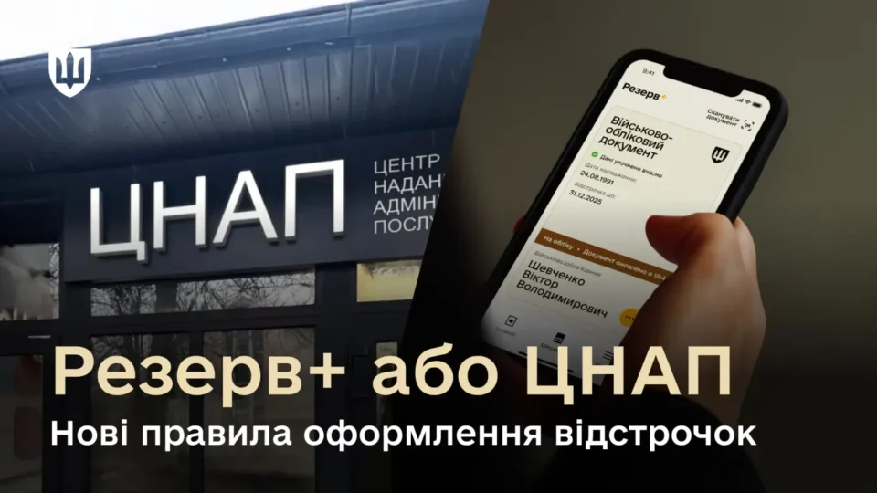 Нові правила отримання відстрочок: хто зможе оформити в Резерв+, а кому потрібно звернутися у ЦНАП  