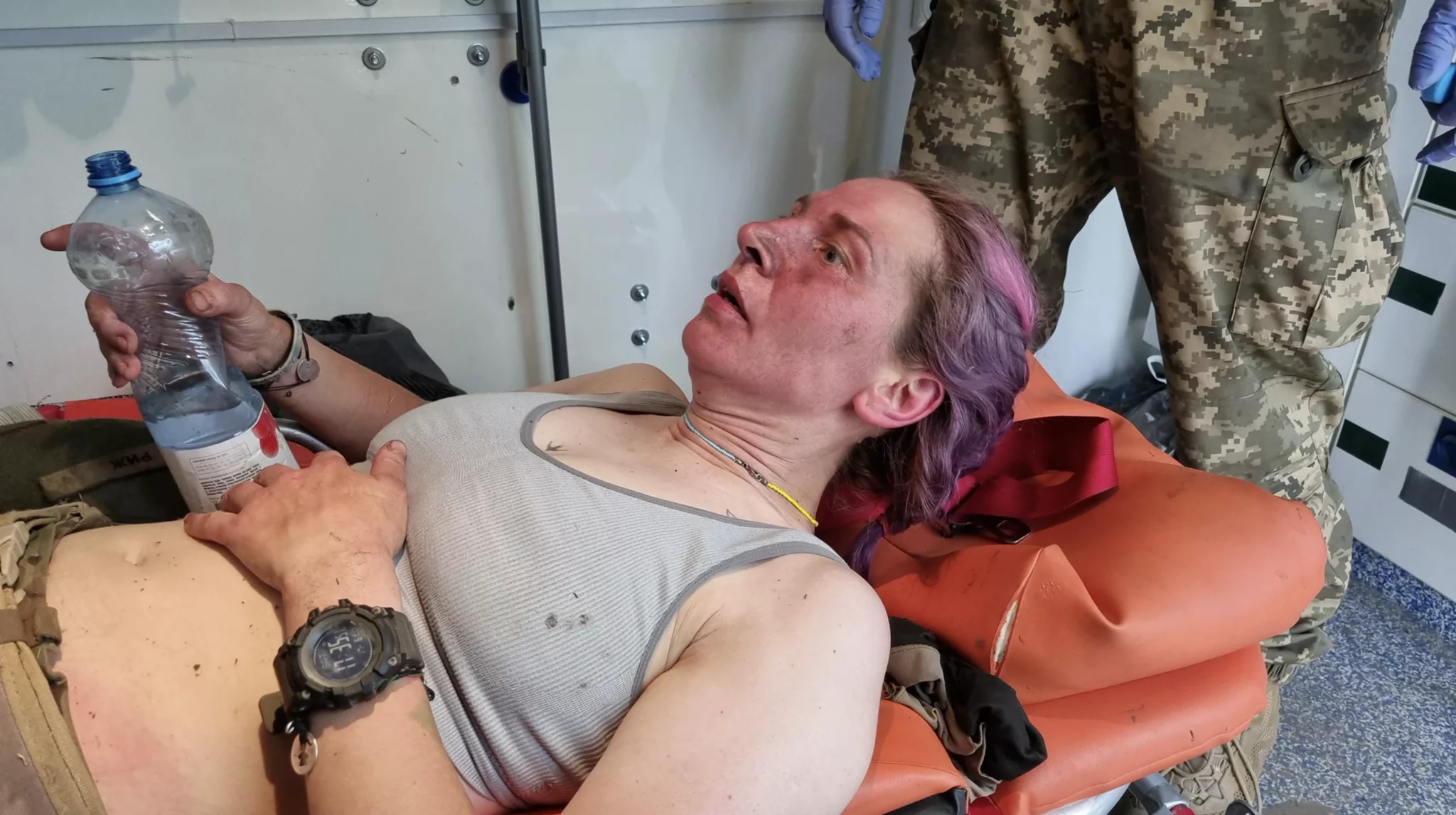 Олена Риж під час поранення, червень 2023 року