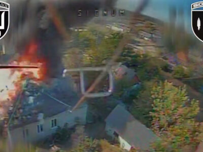 Мить ураження: FPV-дрон зняв, як артилерійський снаряд влучив у палаючий будинок з окупантами  