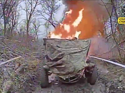 Цілим вогневим взводом до пекла — спалено колону російської артилерії  